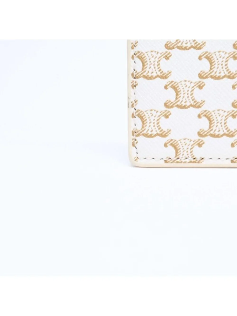 Celine Card Case Triomphe Canvas Brown White